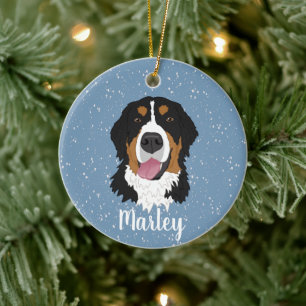 Personalized Bernese Mountain Dog Christmas  Ceramic Ornament