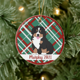 Personalized Bernese Mountain Dog Christmas  Ceramic Ornament