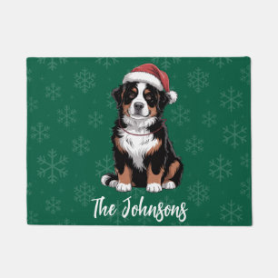 Personalized Bernese Mountain Dog Christmas Doormat