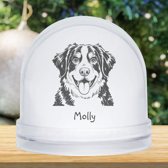 Personalized Bernese Mountain Dog Christmas Snow Globe (Creator Uploaded)