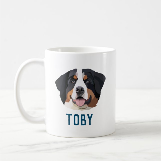 Personalized Bernese Mountain Dog  Coffee Mug (Left)