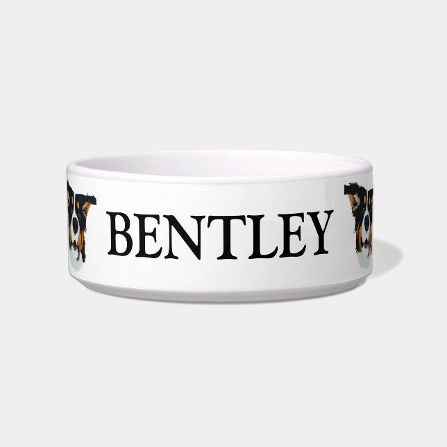 Personalized Bernese Mountain Dog Pet Bowl (Front)