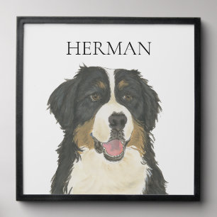 Personalized Bernese Mountain Dog Portrait Peel And Stick Photo Tile