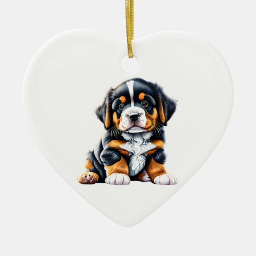 Personalized Bernese Mountain Dog Puppy Ceramic Ornament