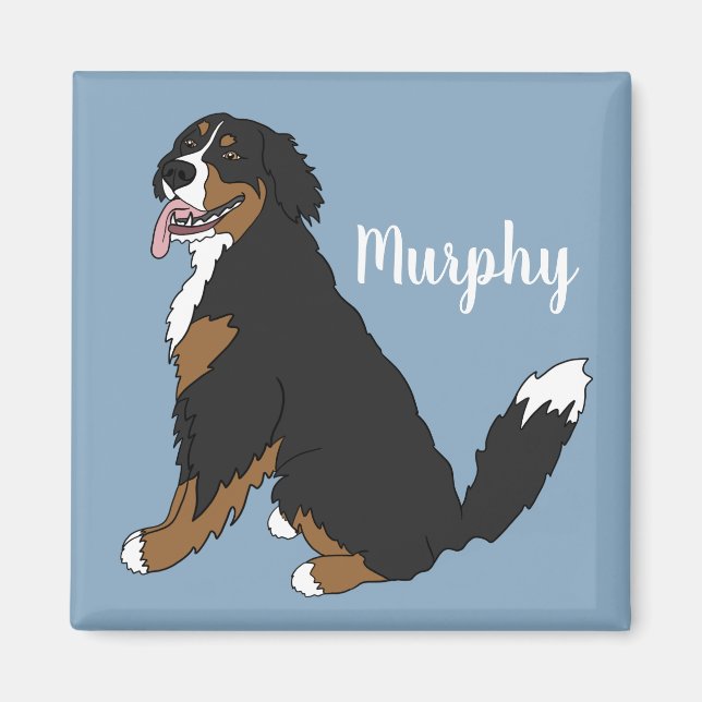 Personalized Bernese Mountain Dog Puppy Magnet (Front)