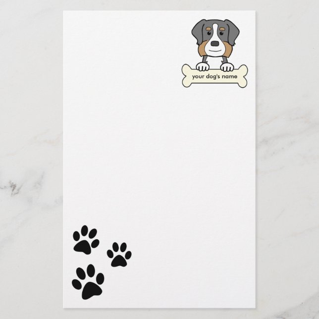 Personalized Bernese Mountain Dog Stationery (Front)