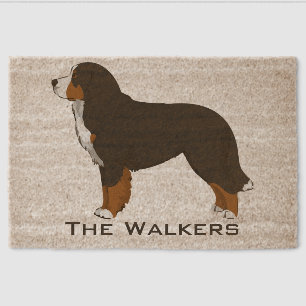 Personalized Bernese Mountain Dog Tan Fiber Doormat