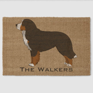 Personalized Bernese Mountain Dog Tan Fiber Doormat