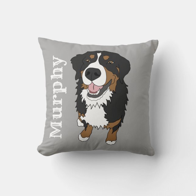 Personalized Bernese Mountain Dog  Throw Pillow (Front)