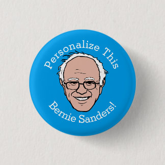 PERSONALIZED Bernie Sanders Cartoon Face Pinback Button