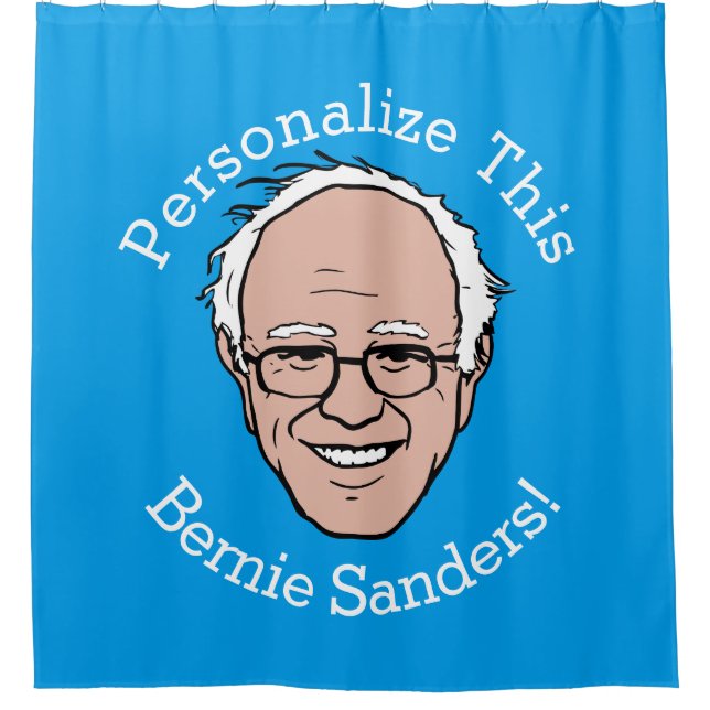 PERSONALIZED Bernie Sanders Cartoon Face Shower Curtain (Front)