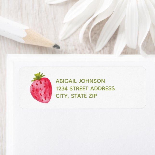 Personalized Berry First Birthday Strawberry Label (Insitu)