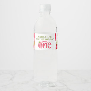 Personalized Berry First Birthday Water Bottle Label