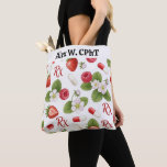 Personalized Berry,Flower RX Symbol Pharmacy Tote<br><div class="desc">Carry your essentials with a touch of professional elegance and natural charm! This durable tote bag features a lovely pattern of sliced strawberries, raspberries, delicate flowers, and the iconic RX symbol. It's the perfect accessory for any pharmacist or pharmacy technician who appreciates a blend of sweet design and professional pride....</div>