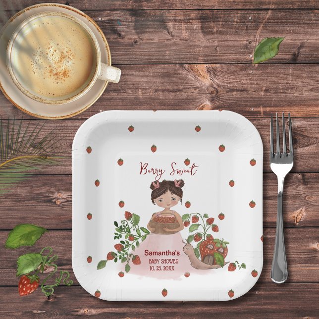 Personalized Berry Sweet Baby Shower Disposable  Paper Plates (Personalized Berry Sweet Baby Shower Disposable Paper Plates)