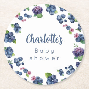Personalized Berry Sweet Baby Shower Paper Coaster