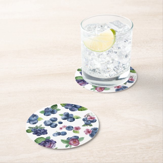 Personalized Berry Sweet  Round Paper Coaster (Insitu)