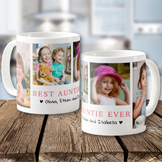 Personalized Best Auntie Ever 4 Photo Collage  Coffee Mug