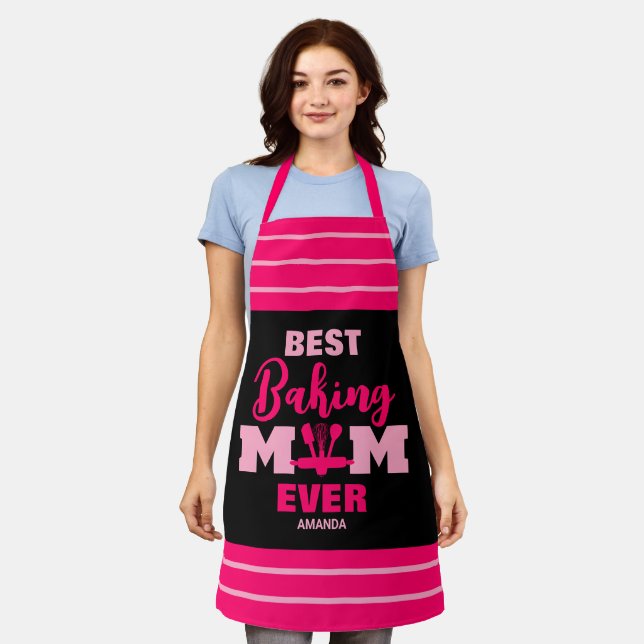 Personalized Best Baking Mom Ever Mother's Day Apron (Worn)