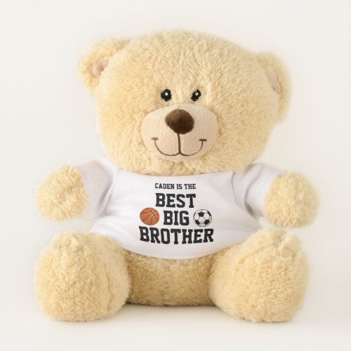 Personalized Best Big Brother Sports Theme Teddy Bear