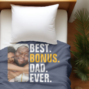 Personalized Best Bonus Dad Ever Stepfather Fleece Blanket