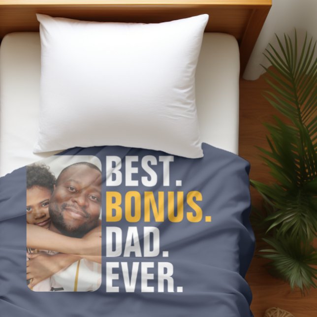 Personalized Best Bonus Dad Ever Stepfather Fleece Blanket (Personalized Best Bonus Dad Ever Stepfather Fleece Blankets from Ricaso. Stepdad Father's Day gifts)