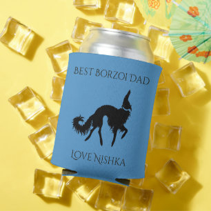 Personalized Best Borzoi Dad Can Cooler