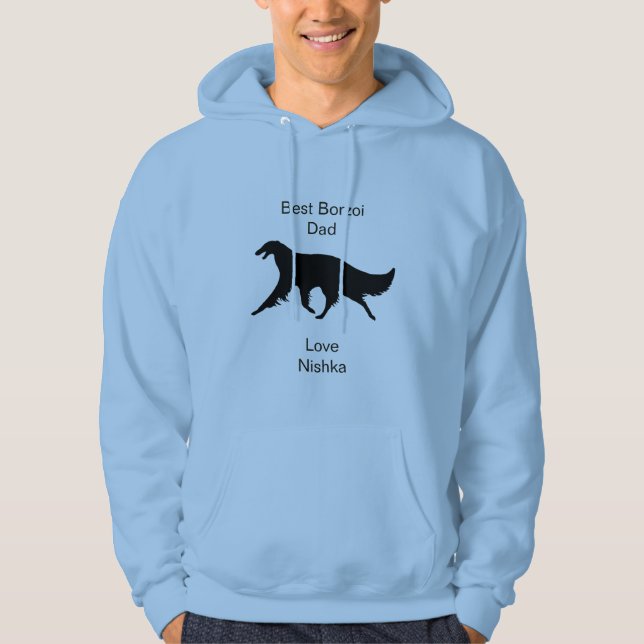 Personalized Best Borzoi Dad Hoodie (Front)