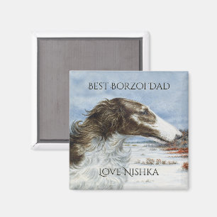 Personalized Best Borzoi Dad Magnet