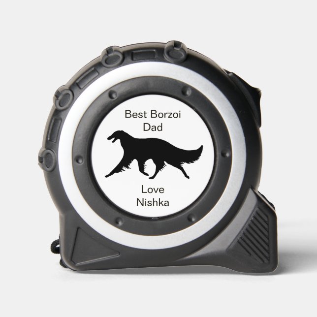 Personalized Best Borzoi Dad Tape Measure (Front)