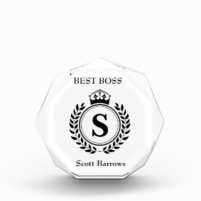 Personalized best Boss Customizable Awards (Front)