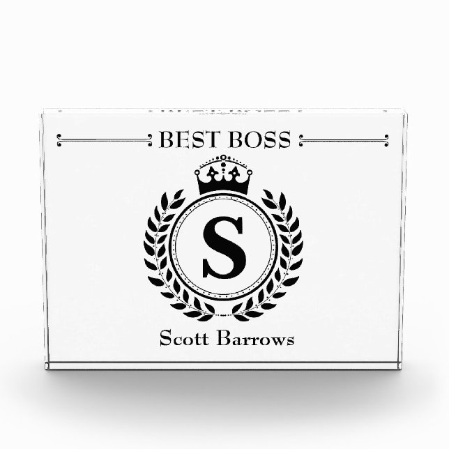 Personalized best Boss Customizable Awards (Front)