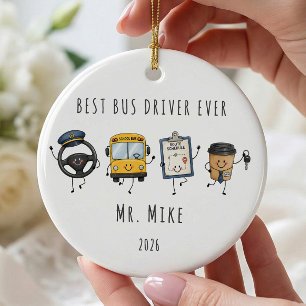 Personalized Best Bus Driver Ever Ornament