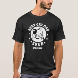 Personalized Best Cat Dad Ever Custom Name T-Shirt