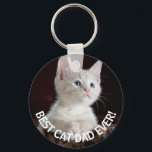 Personalized Best Cat Dad Ever, Keychain<br><div class="desc">Best Cad Dad Ever Photo Keychain
This cute keychain makes a great gift for your favorite cat dad on Father's Day,  his birthday,  or any day! Personalize with the photo of your choice.</div>