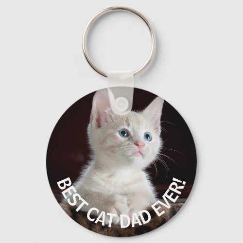 Personalized Best Cat Dad Ever Keychain