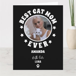 Personalized Best Cat Mom Ever Custom Photo Card