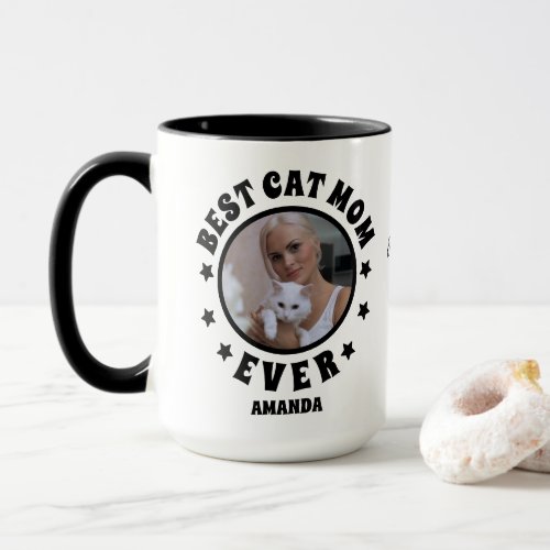 Personalized Best Cat Mom Ever Custom Photo  Mug