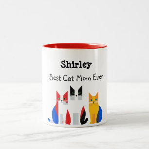 Personalized Best Cat Mom Ever Mug
