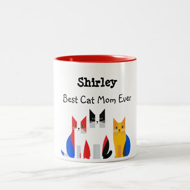 Personalized Best Cat Mom Ever Mug (Center)