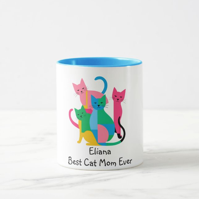 Personalized Best Cat Mom Ever Mug (Center)
