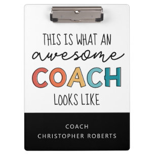 Personalized Best Coach Ever Awesome Coach Gifts Clipboard