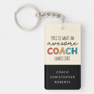 Personalized Best Coach Ever Awesome Coach Gifts Keychain