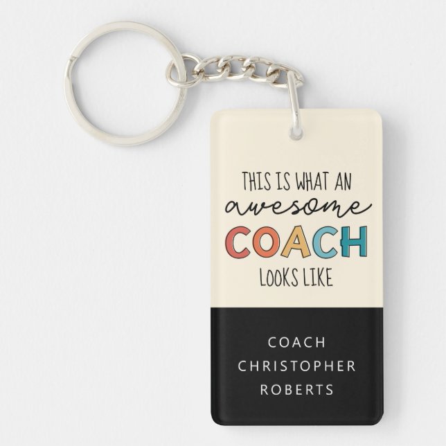 Personalized Best Coach Ever | Awesome Coach Gifts Keychain (Front)