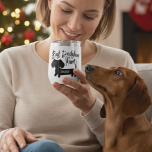 Personalized Best Dachshund Mom Mug Thermal Wine Tumbler