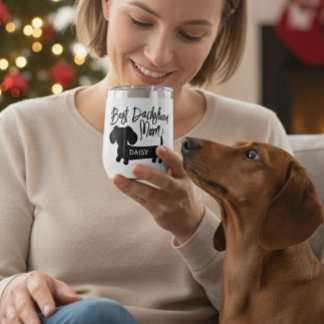 Personalized Best Dachshund Mom Mug Thermal Wine Tumbler
