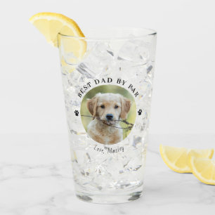 Personalized Best Dad By Par Custom Dog Photo Pint Glass