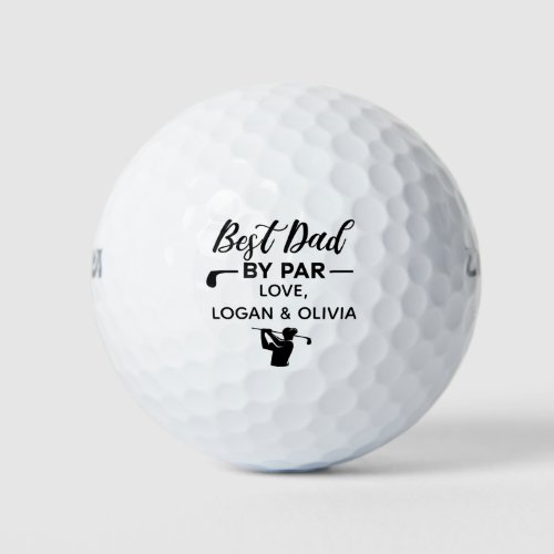 Personalized Best Dad By Par Custom Name Golf Balls