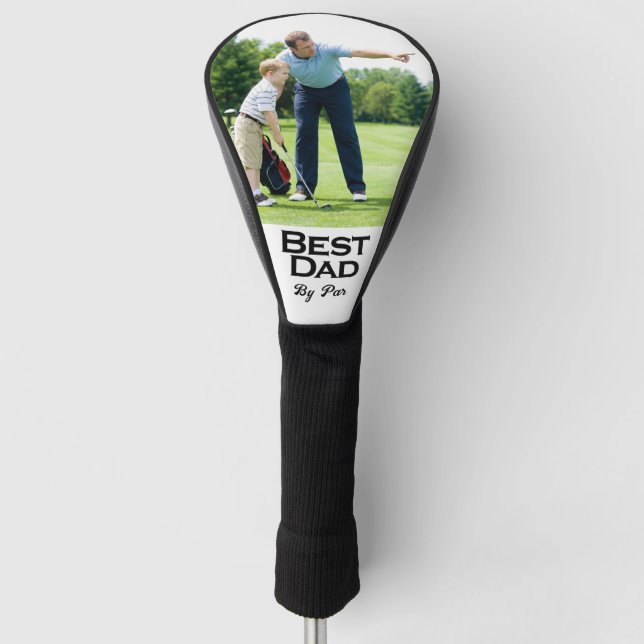 Personalized Best Dad By Par Fathers Day Golf Head Cover (Front)