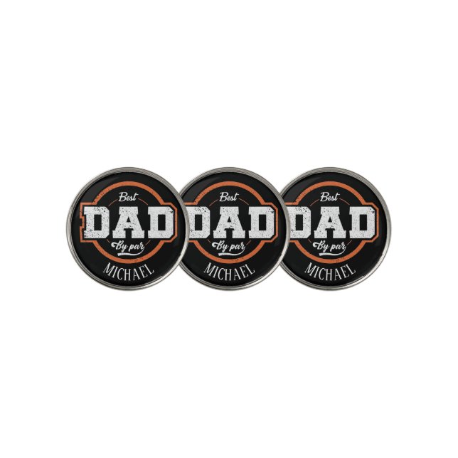 Personalized Best Dad by Par  Golf Ball Marker (3 Up)